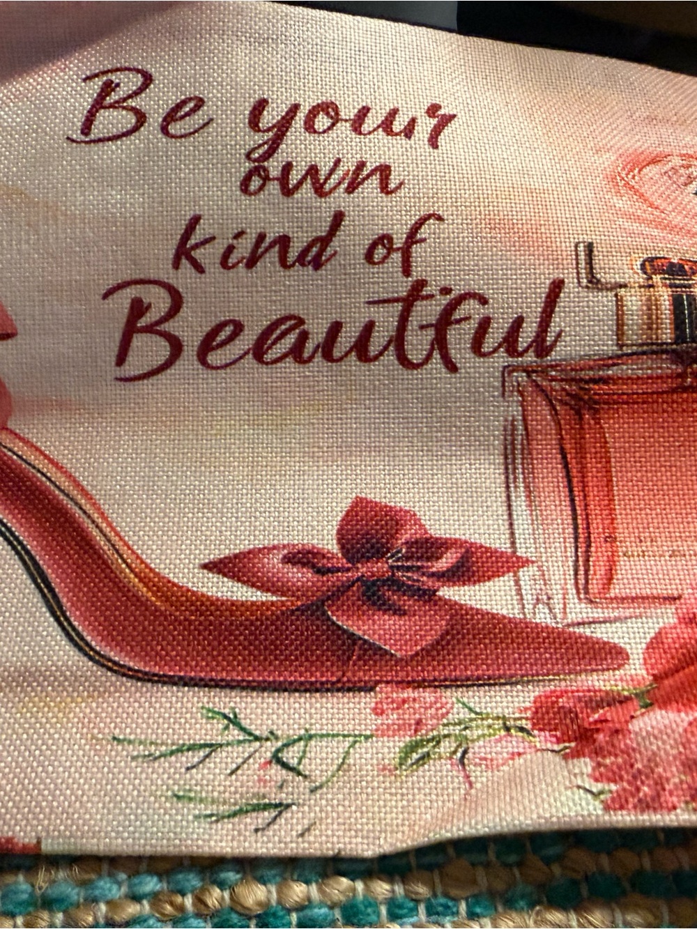 Cosmetic Bag - Pink Floral 'Be Your Own Kind of Beautiful'